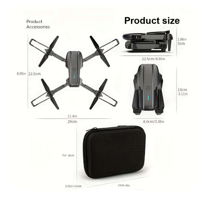 Foldable Drone, Wifi Camera, Live Video Drone with Altitude Hold Function