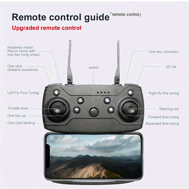 Foldable Drone, Wifi Camera, Live Video Drone with Altitude Hold Function
