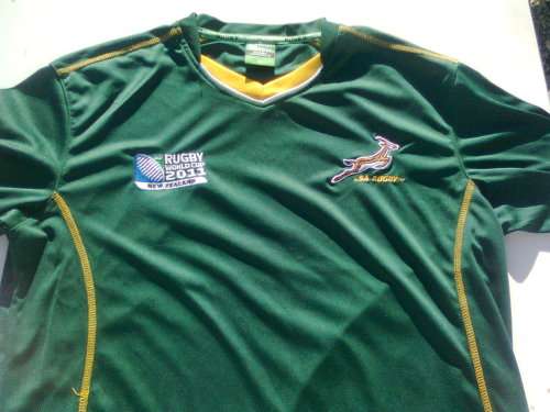 SPRINGBOK RUGBY JERSEY 2011 WORLD CUP NEW ZEELAND. SIZE MEDIUM. OFFICIAL