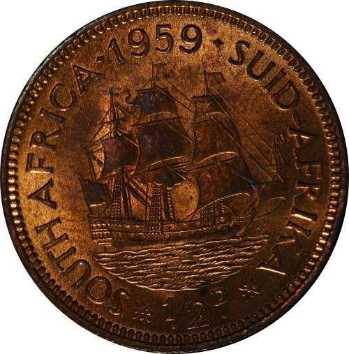 1959 UNION OF SOUTH AFRICA HALFPENNY
