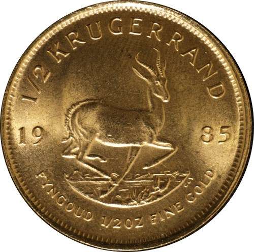 UNCIRCULATED PAUL KRUGER 1985 GOLD 1/2 OZ