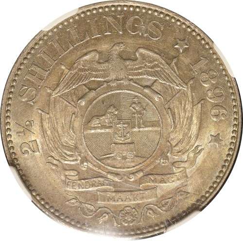 PAUL KRUGER ZAR 1896 HALFCROWN GRADED BY NGC MS61