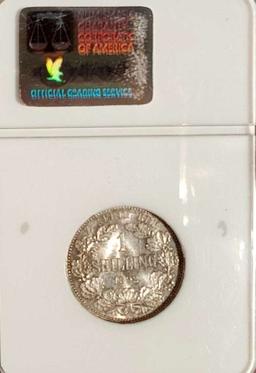 ZAR (PAUL KRUGER) 1892 ONE SHILLING (GRADED MS61 BY NGC)