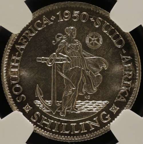 UNION OF SOUTH AFRICA 1950 SHILLING GRADED MS64 BY NGC