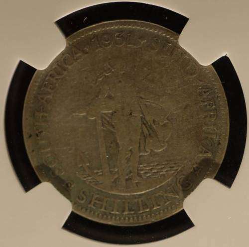 UNION OF SOUTH AFRICA 1931 SHILLING GRADED G6 BY NGC