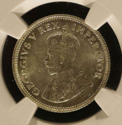 UNION OF SOUTH AFRICA 1932 SIXPENCE GRADED MS65 BY NGC (SECOND FINEST SHARING)