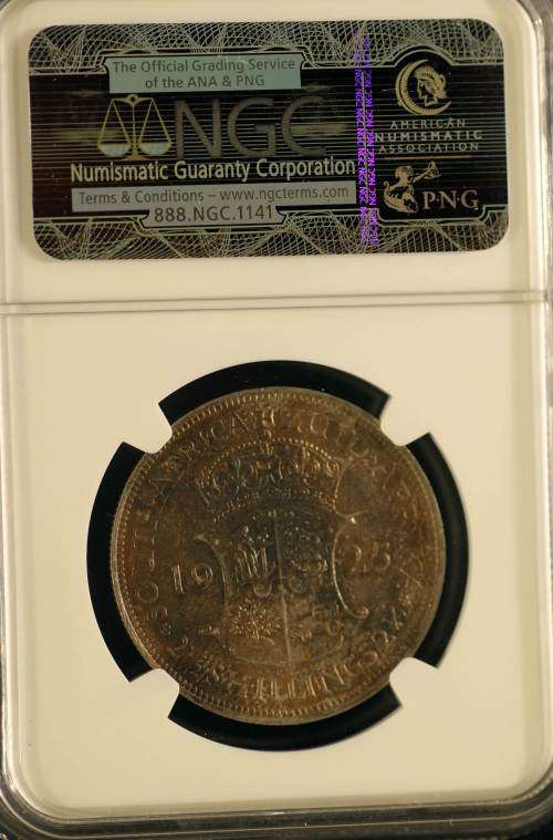 UNION OF SOUTH AFRICA 1925 HALFCROWN GRADED MS62 BY NGC