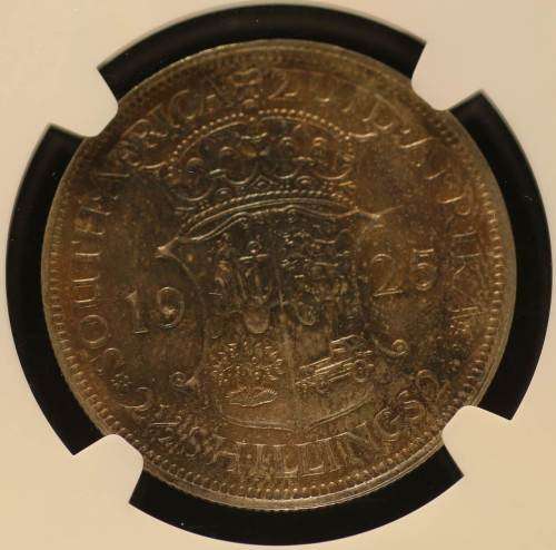 UNION OF SOUTH AFRICA 1925 HALFCROWN GRADED MS62 BY NGC
