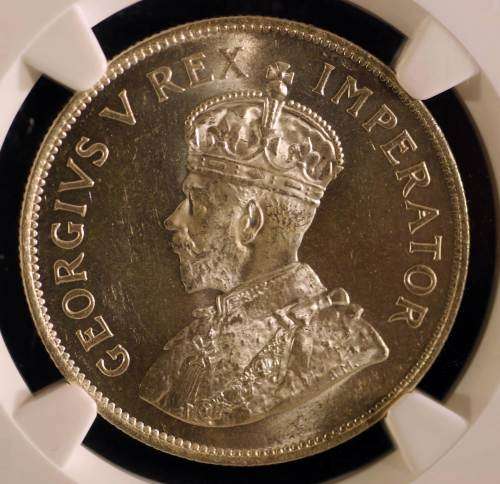 UNION OF SOUTH AFRICA 1935 HALFCROWN GRADED MS62 BY NGC (EXCEPTIONAL MS62 COIN)