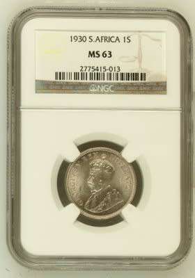 UNION OF SOUTH AFRICA 1930 SHILLING GRADED MS63 BY NGC