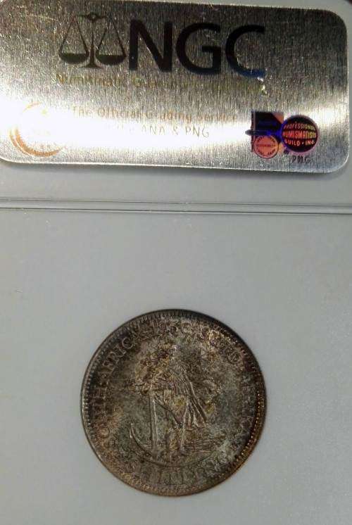 UNION OF SOUTH AFRICA  1936 SHILLING GRADED MS65 (OLD SLAB ### STRONG NCS CANDIDATE)