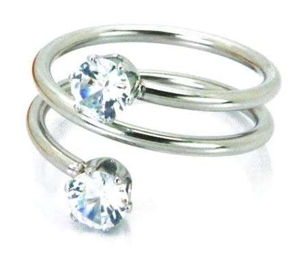 Twist diamante ring - size 8 - see ring chart