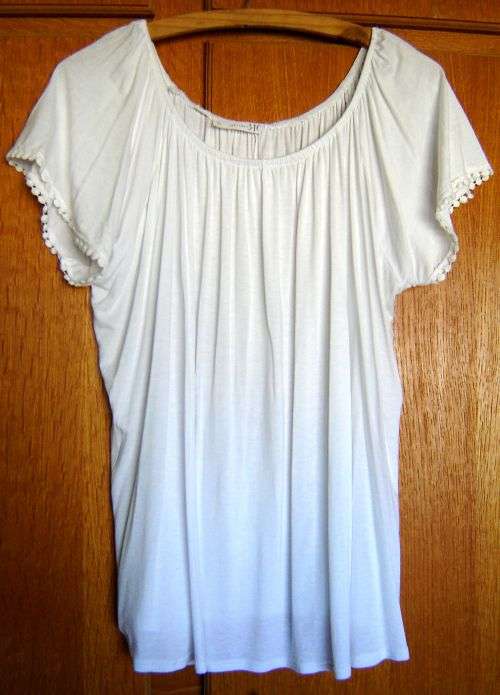White Elasticated TShirt Top