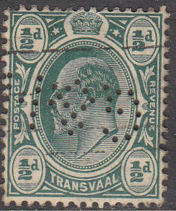 Transvaal - Perfin no 21 - Durban/Standerton/Harrismith - Garlick and Hand