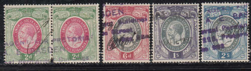Union of South Africa - Revenue stamps - 5 stamps