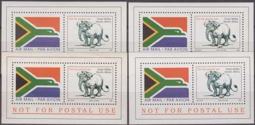 RSA  -  6th Def Issue - 4 x Dr Jack Mini Sheets (A, C, D and E) (one short sheet B) -  M**