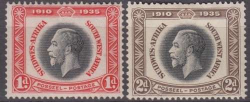 SWA - 1935  KGV - Silver Jubilee - 1d and 2d singles - Very Fine M*