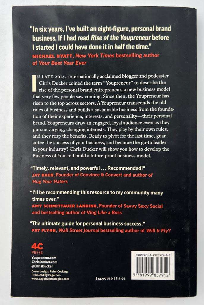 Rise of the Youpreneur by Chris Ducker Foreword byLewis Howes f