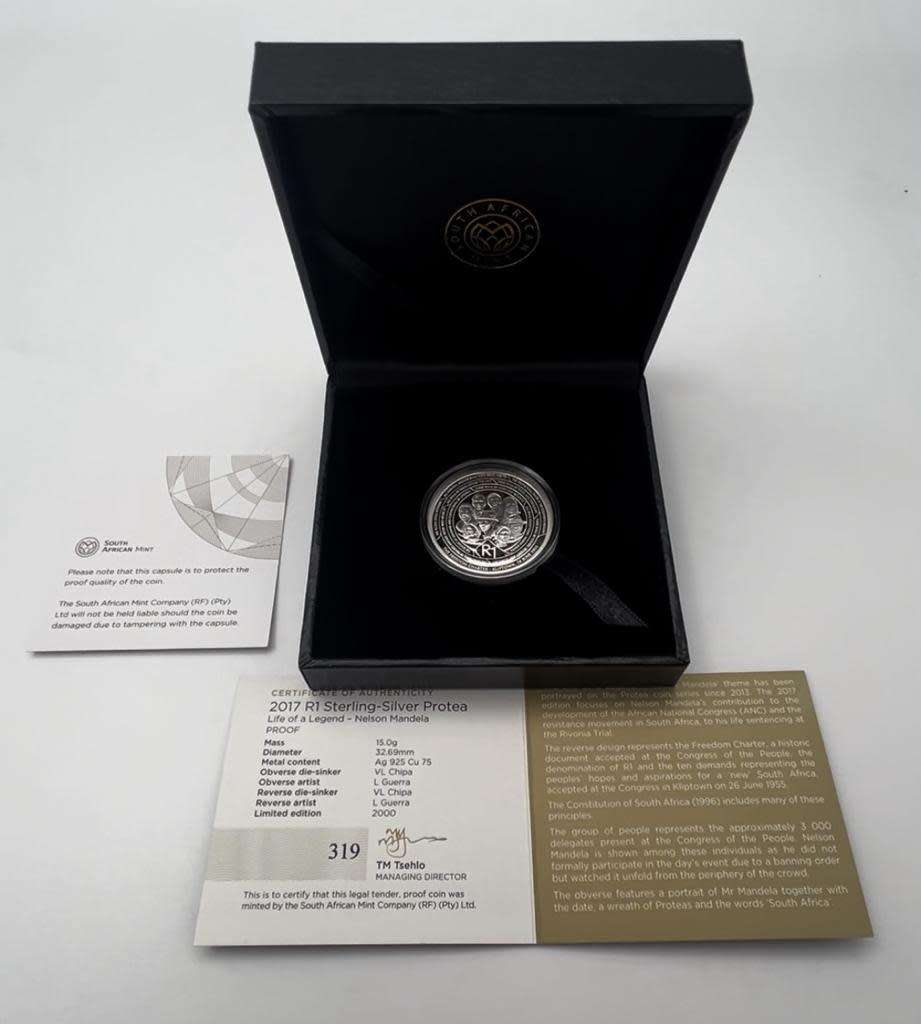 2017 SA Silver R1 Proof - Mandela - Life of a Legend Series