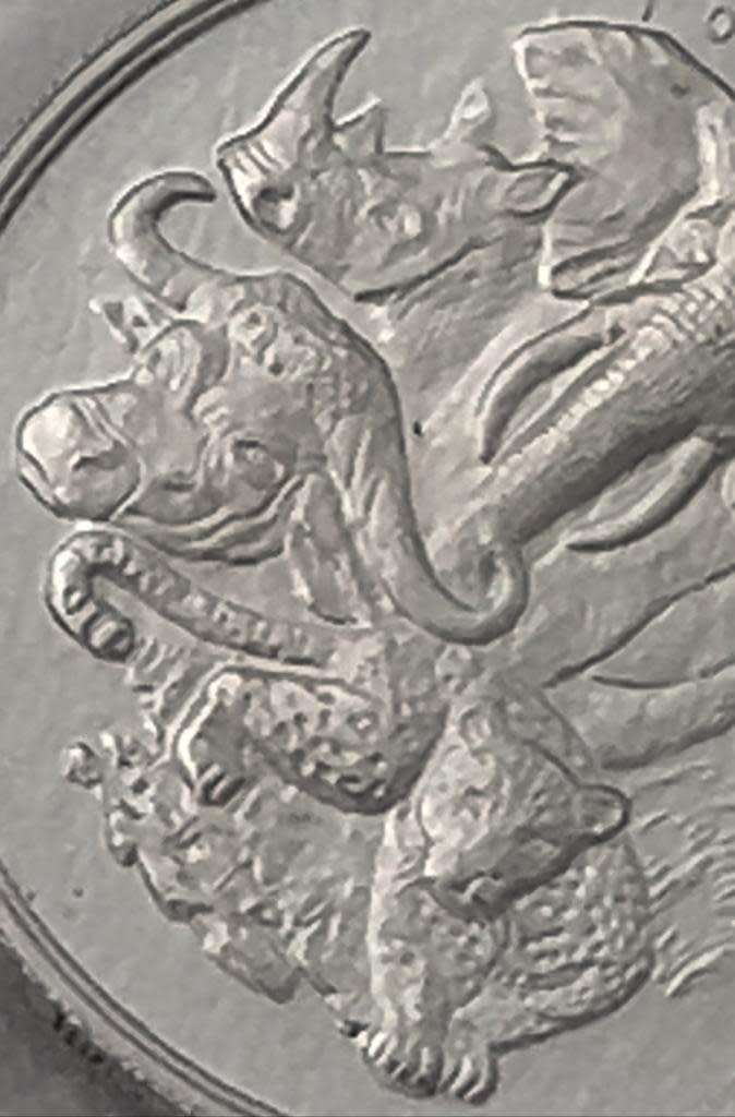 African Big 5, Leopard, Gold Reef City Mint , 1 oz .999 Fine Silver