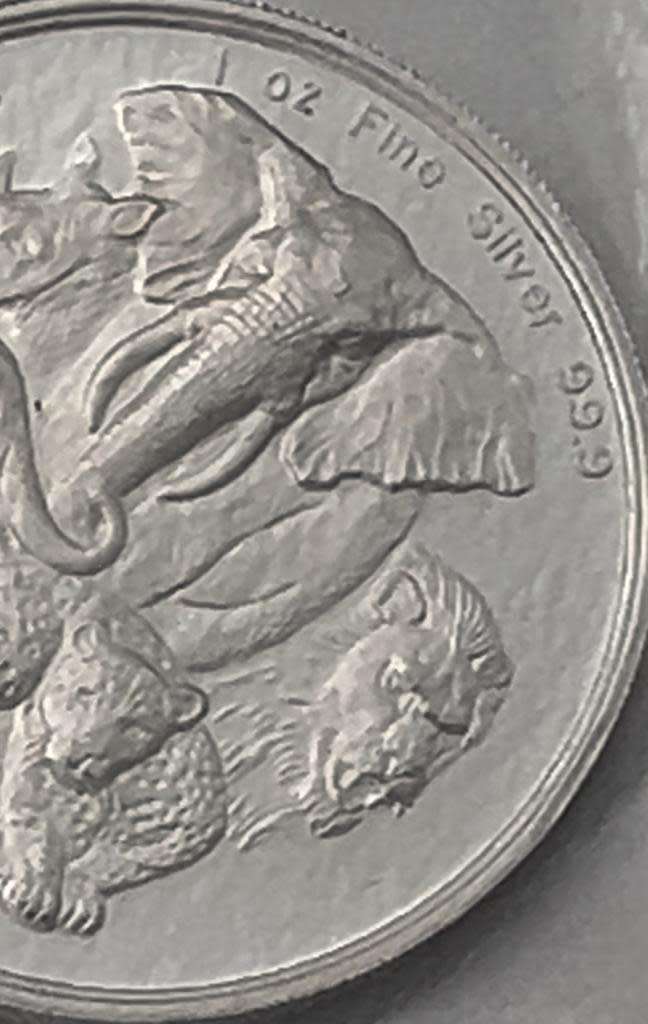 African Big 5, Leopard, Gold Reef City Mint , 1 oz .999 Fine Silver