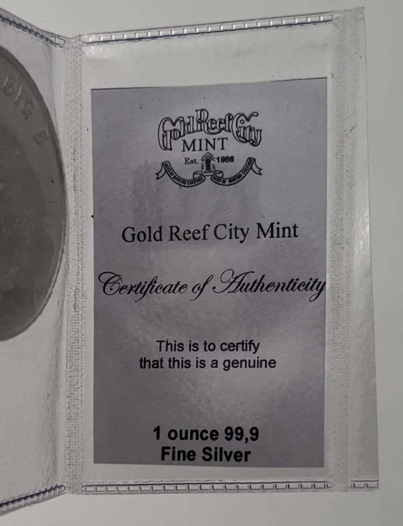 African Big 5, Leopard, Gold Reef City Mint , 1 oz .999 Fine Silver