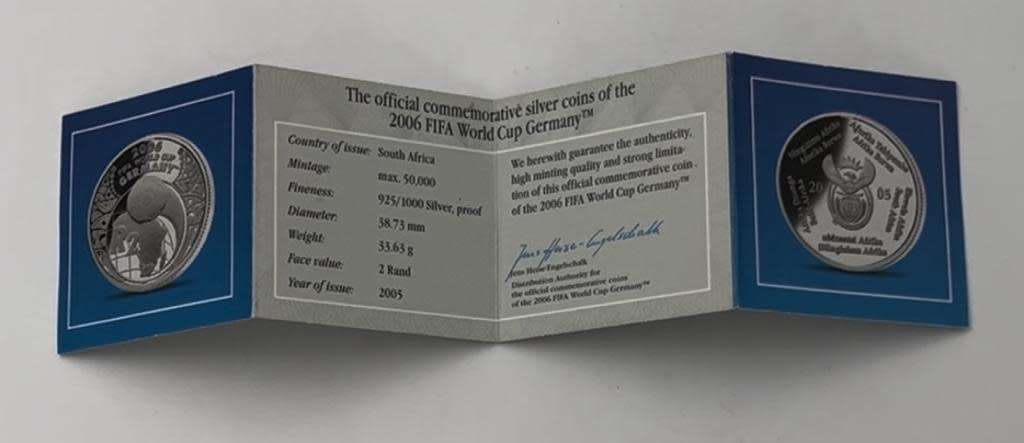 2 Rand World Cup Soccer Germany 2006 Silver Coin