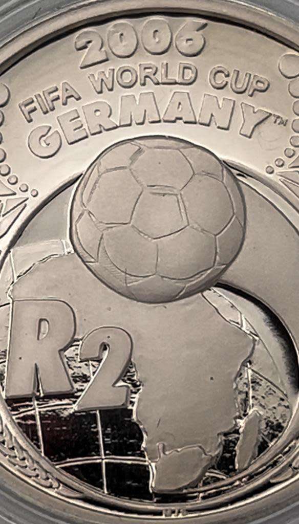 2 Rand World Cup Soccer Germany 2006 Silver Coin