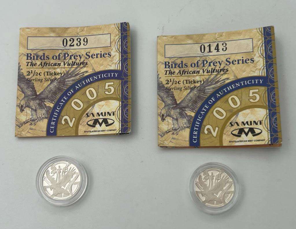 2½ Cents The African Vultures Silver coin 2005
