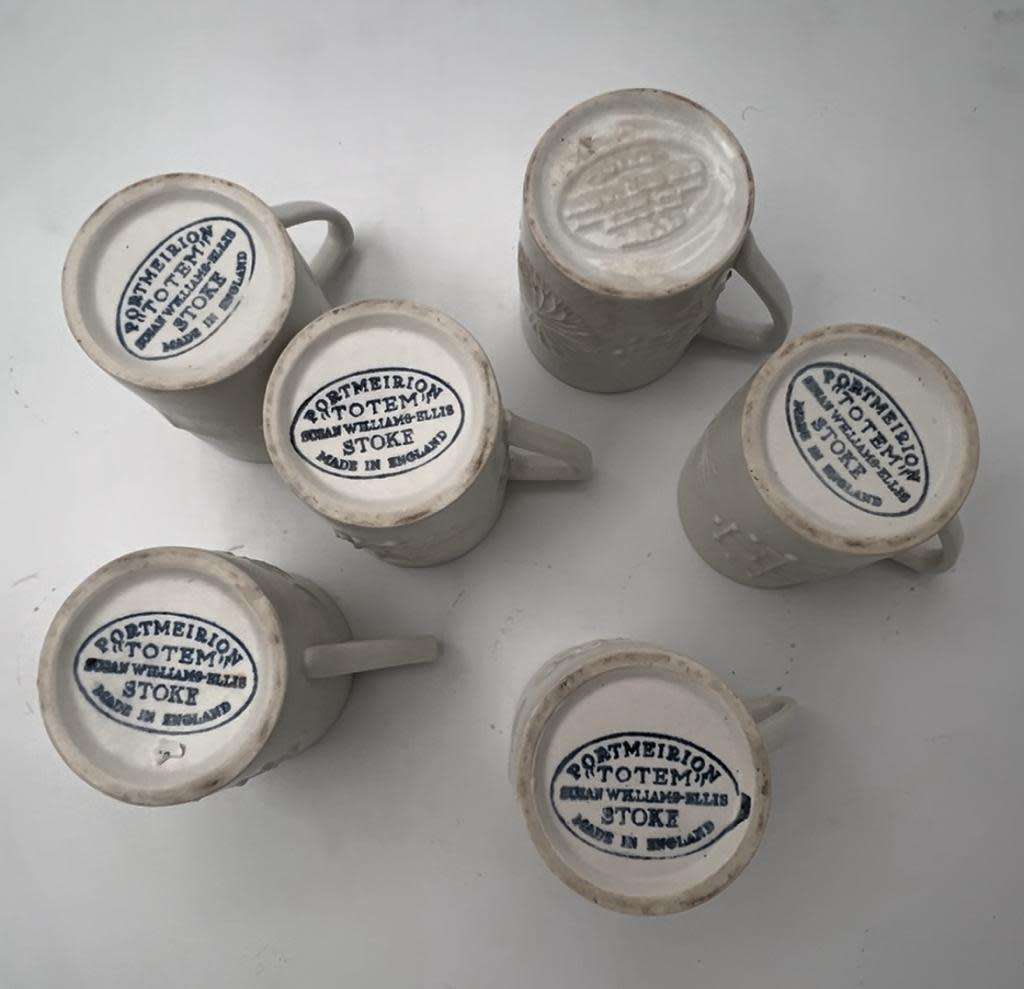 Totem Portmeirion white coffee set 1961