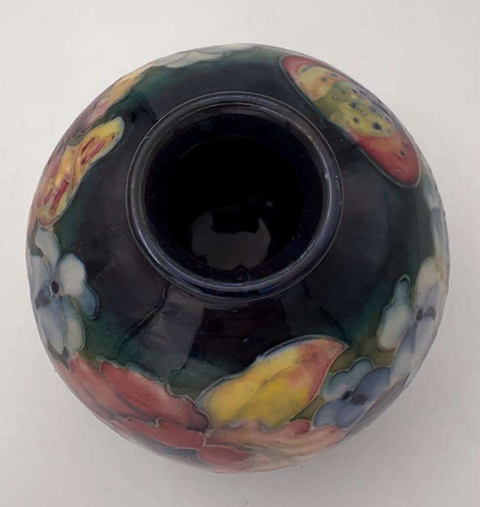 William Moorcroft Orchid Pattern Vase 10cm