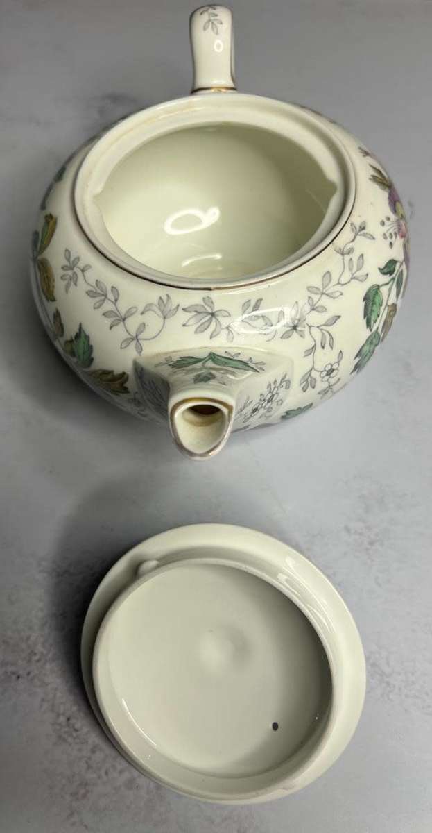 Vintage Wedgwood Bone China England Teapot Floral Gold Trim