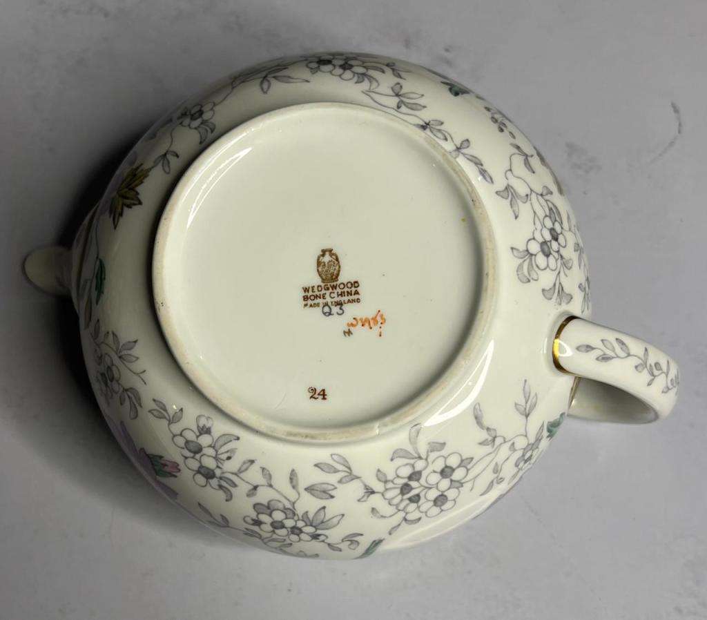 Vintage Wedgwood Bone China England Teapot Floral Gold Trim