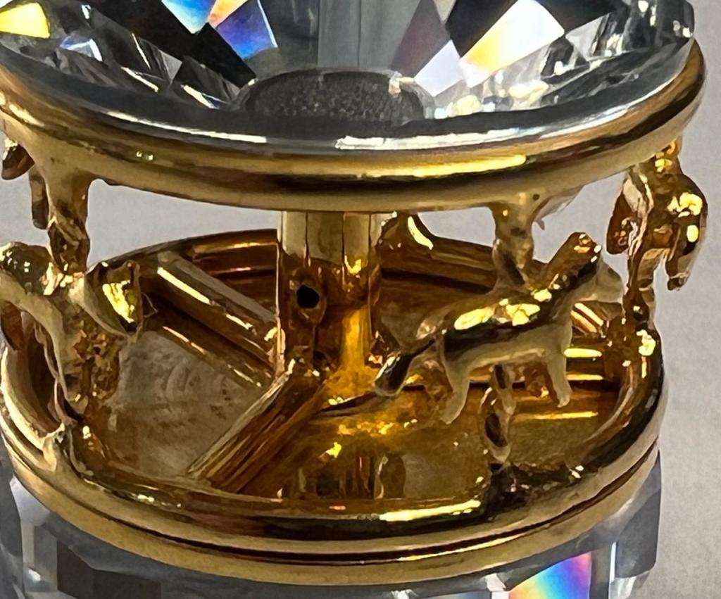 Swarovski Crystal Mini Memories Crystal Gold Toned Carousel  Spins