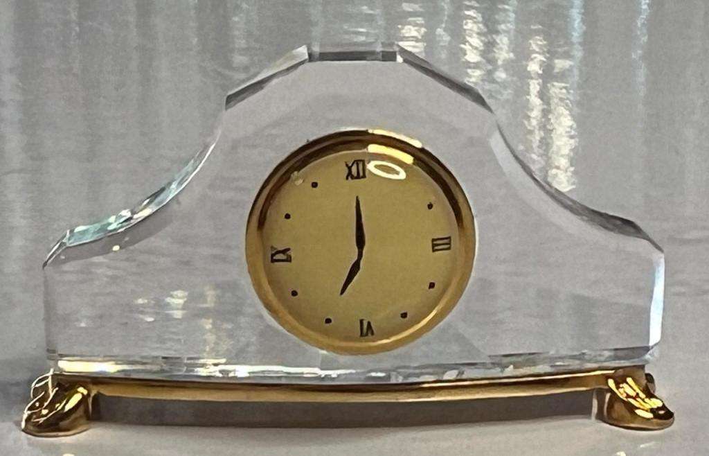 SWAROVSKI CRYSTAL MEMORIES  MANTLE CLOCK GOLD