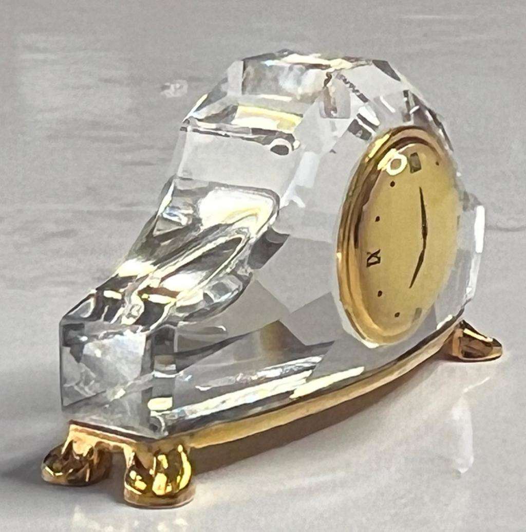 SWAROVSKI CRYSTAL MEMORIES  MANTLE CLOCK GOLD