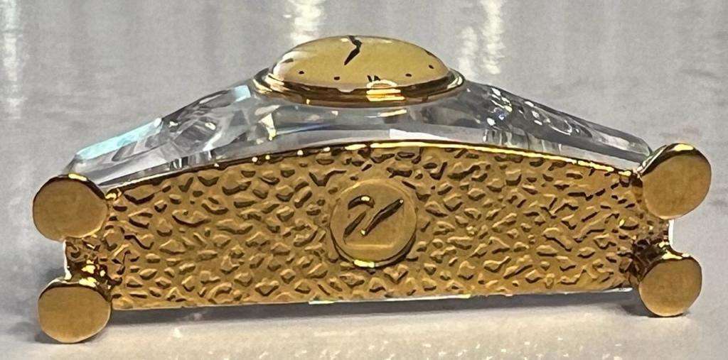 SWAROVSKI CRYSTAL MEMORIES  MANTLE CLOCK GOLD