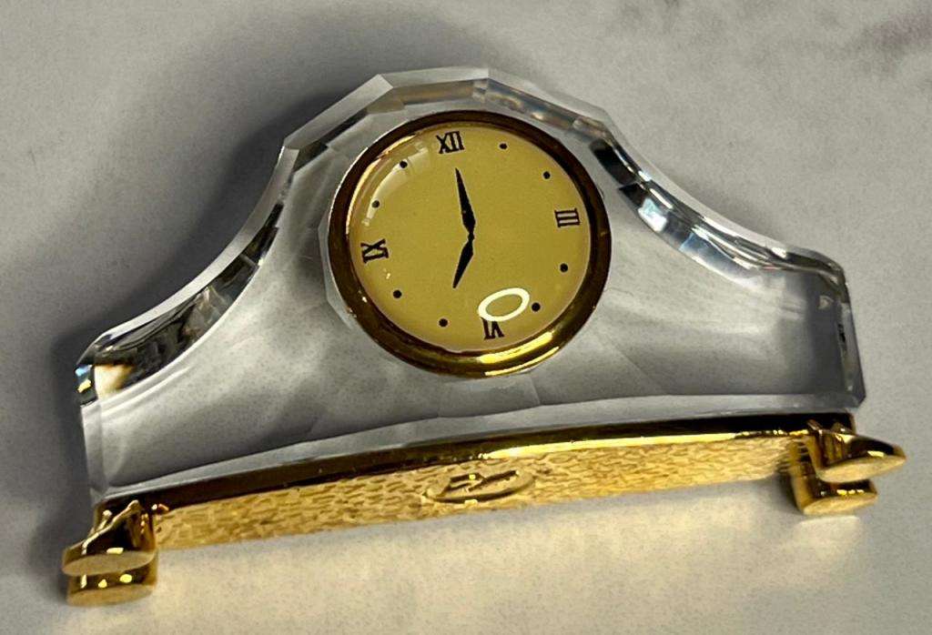 SWAROVSKI CRYSTAL MEMORIES  MANTLE CLOCK GOLD