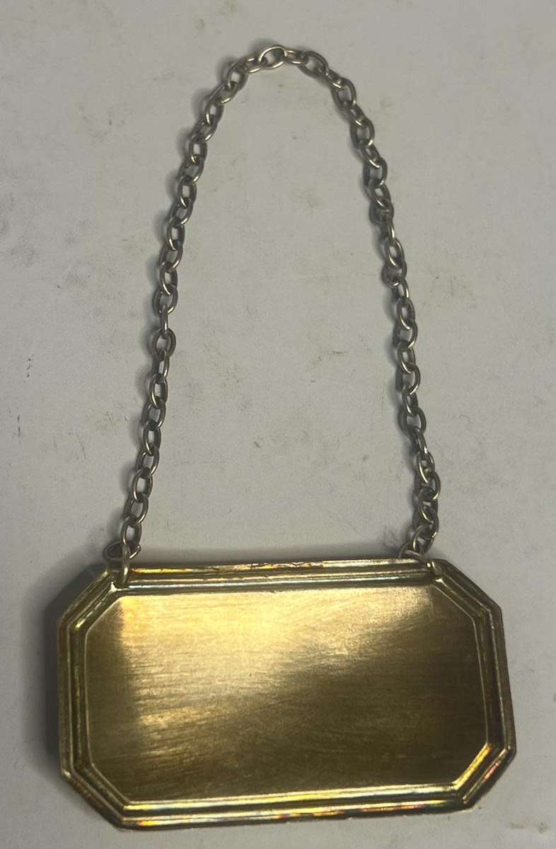 RARE English Sterling Silver Cast Label Birmingham 1993 Decanter Label / Tag `PLONK`