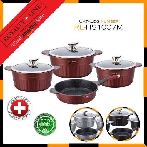 Royalty Line 7-Piece Marble Coating Cookware Set ( 100% Authentic )