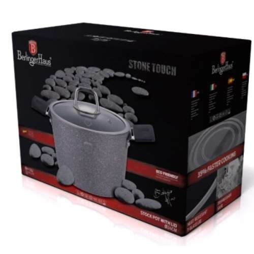 Berlinger Haus 20cm Marble Coating Oven Safe Stone Touch Line Stock Pot