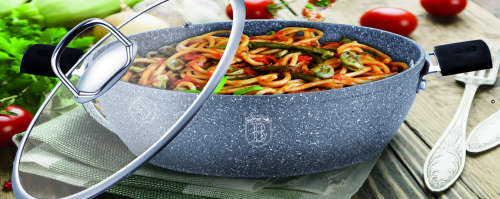 Berlinger Haus 28cm Marble Coating Oven Safe Stone Touch Line Shallow Pot