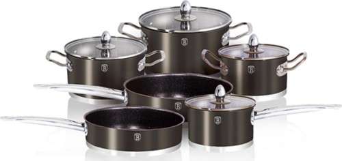 Berlingerhaus 10 piece cookware set, Stainless Steel Metallic Carbon, Passion Collection