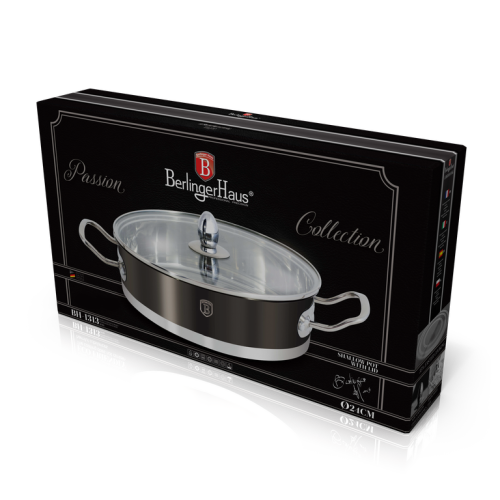 Berlinger Haus Shallow pot 24 cm, Stainless steel Carbon Metallic Passion Collection