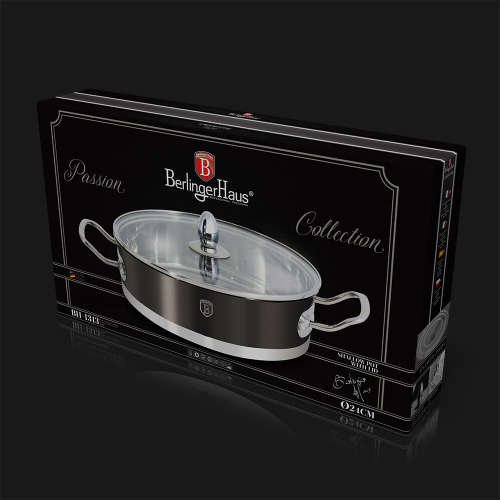 Berlinger Haus Shallow pot 24 cm, Stainless steel Carbon Metallic Passion Collection