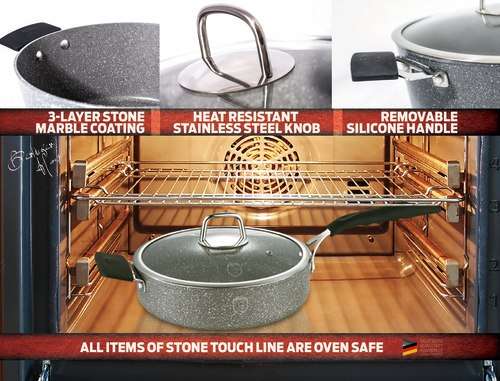 Berlinger Haus Deep frypan with lid 24 cm, Gray Stone Touch Line