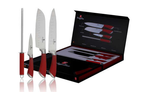 Berlinger Haus 4-Piece Stainless Steel Knife Set Red Velvet Line
