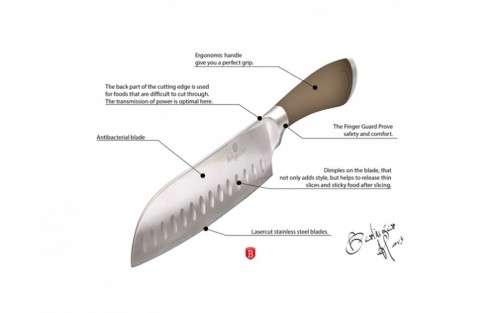 Berlinger Huas 4 pcs knife set, SS, Velvet Line Cream