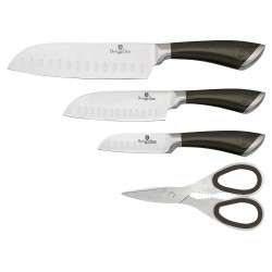 Berlinger Haus 4 pcs knife set with scissors, Velvet Chef Line  Carbon