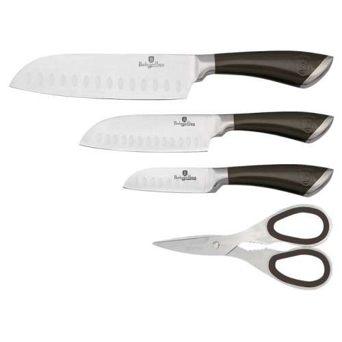 Berlinger Haus 4 pcs knife set with scissors, Velvet Chef Line  Carbon